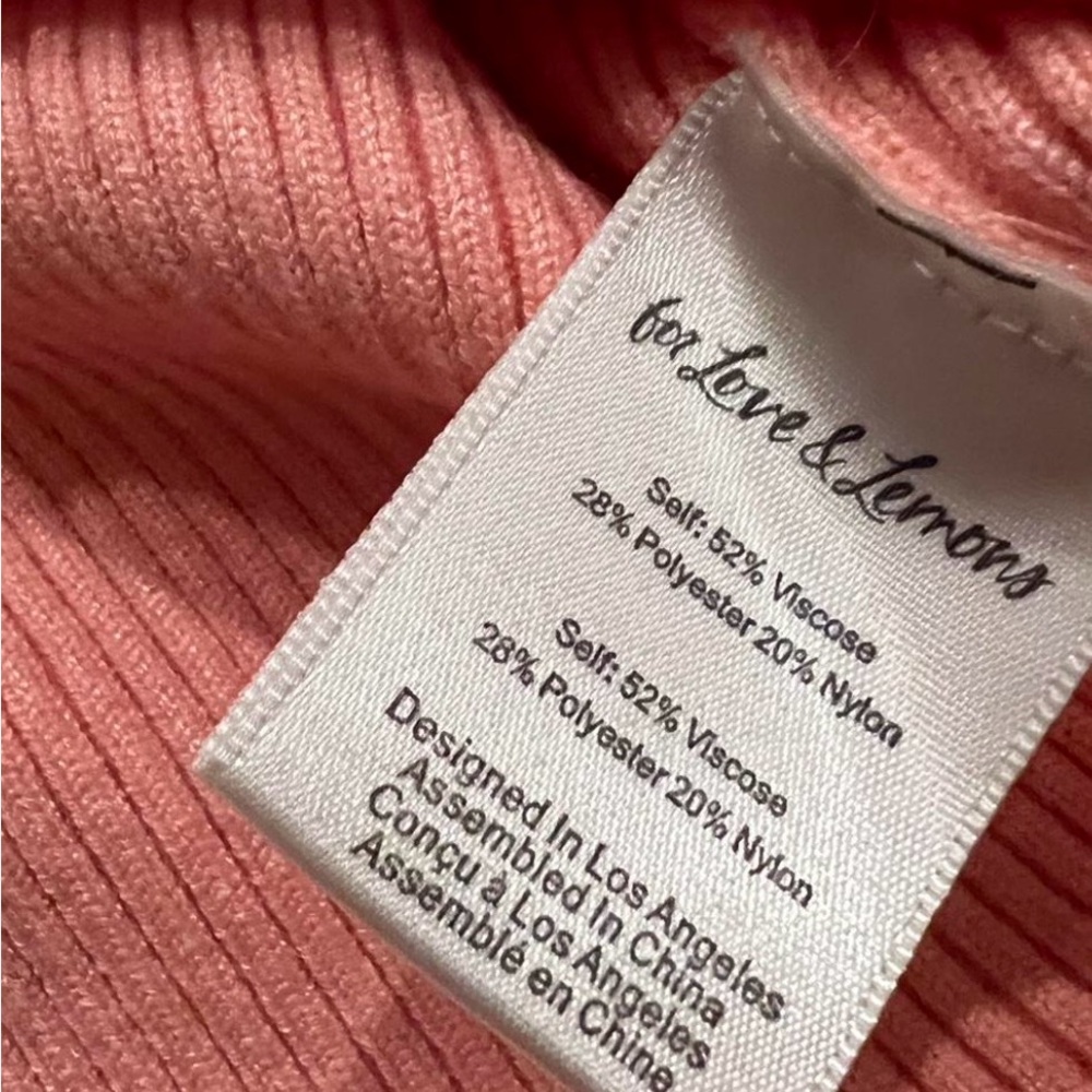 For Love & Lemons Pink Ribbed Lace-Trim Cardigan - Picture 4 of 4